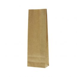 Sac à fond plat en papier kraft 2 couches (100% papier recyclable) - brun - 70x205+40 mm (475 ml)